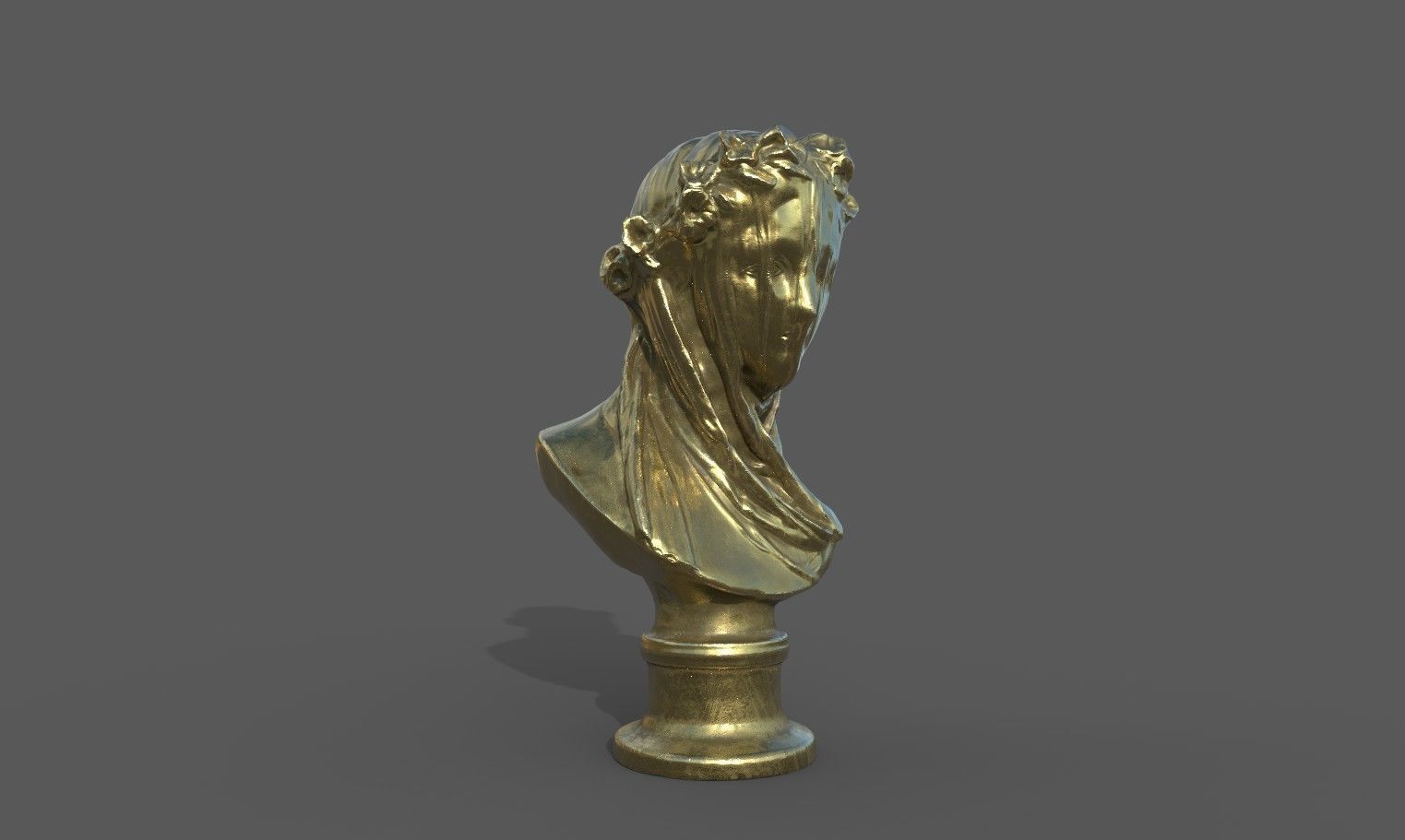the Veiled Lady bust Low-poly 3D model_28