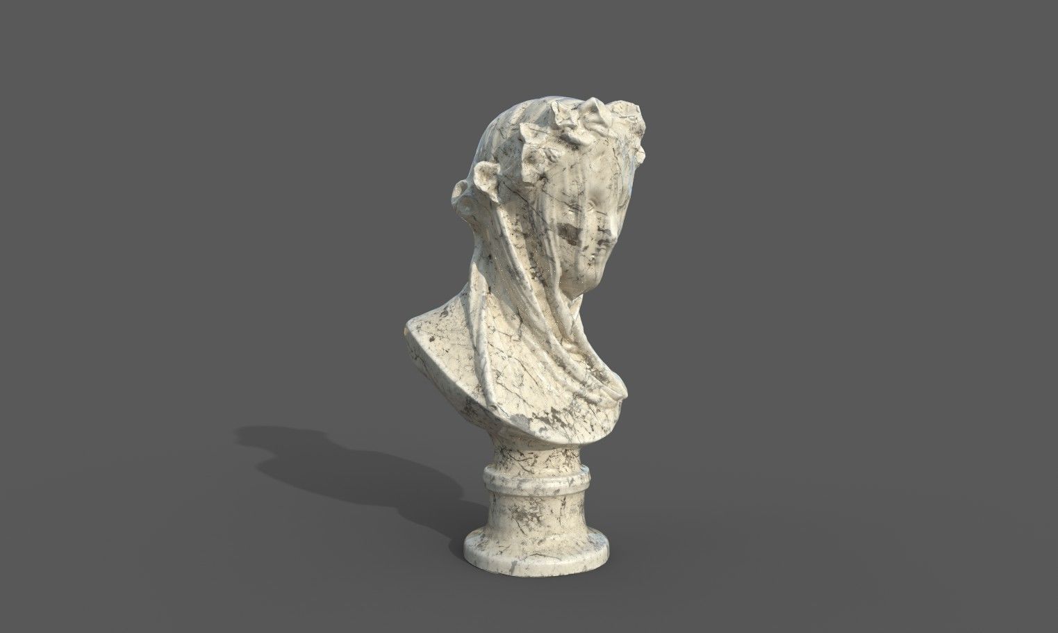 the Veiled Lady bust Low-poly 3D model_21