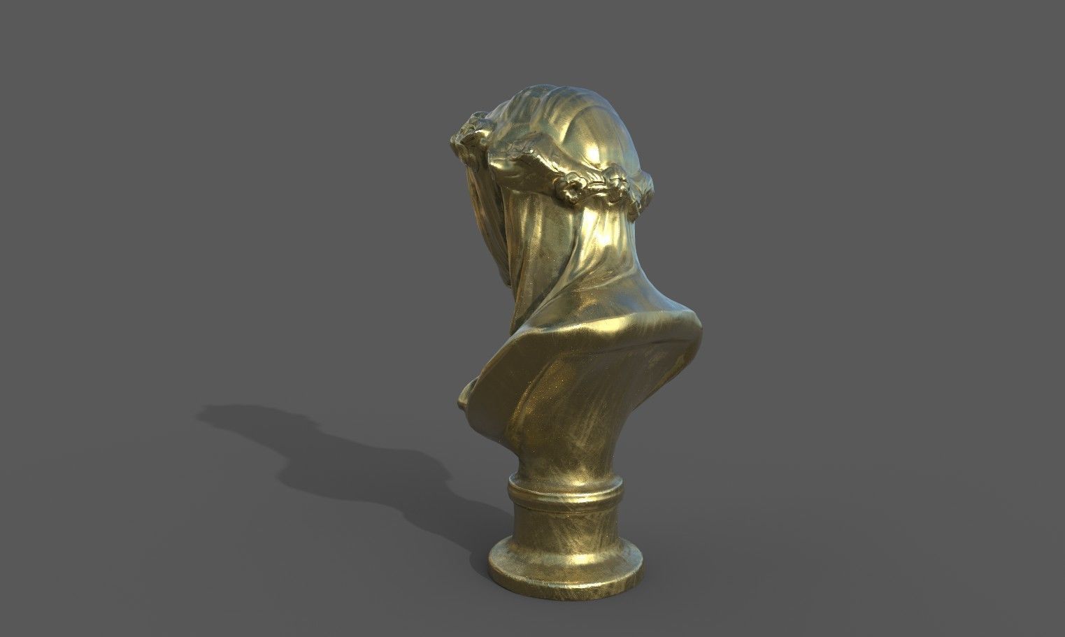 the Veiled Lady bust Low-poly 3D model_25
