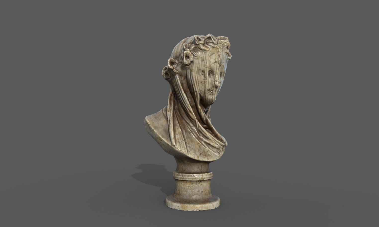the Veiled Lady bust Low-poly 3D model_8