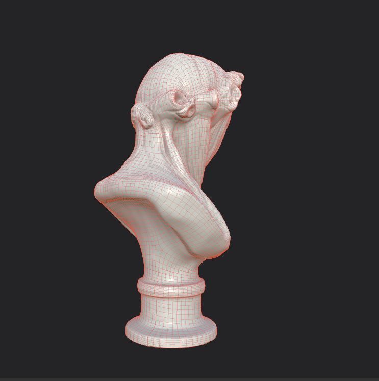 the Veiled Lady bust Low-poly 3D model_30