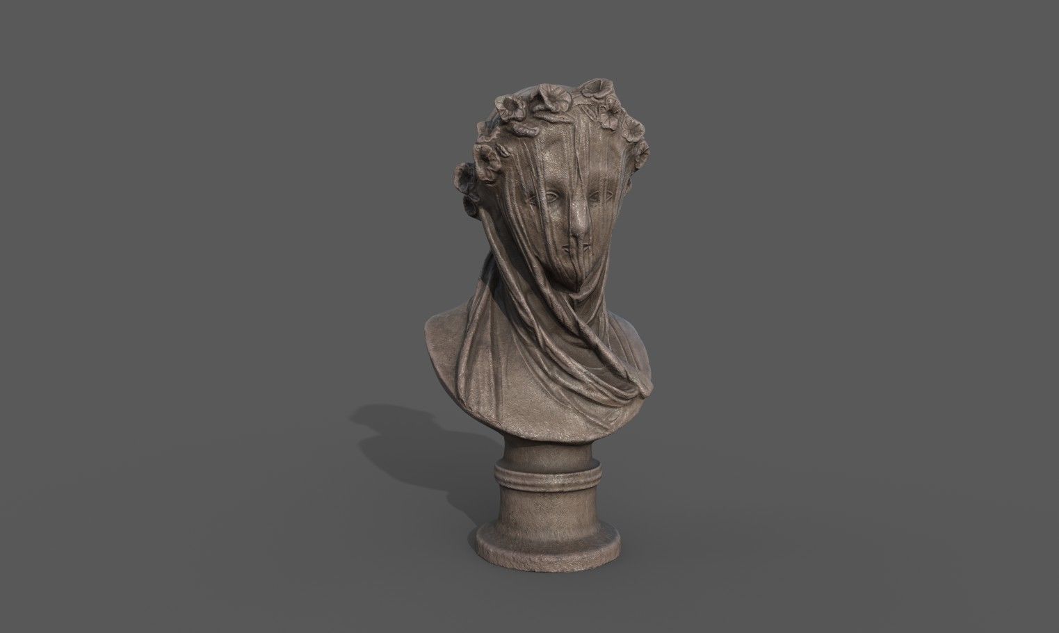 the Veiled Lady bust Low-poly 3D model_1