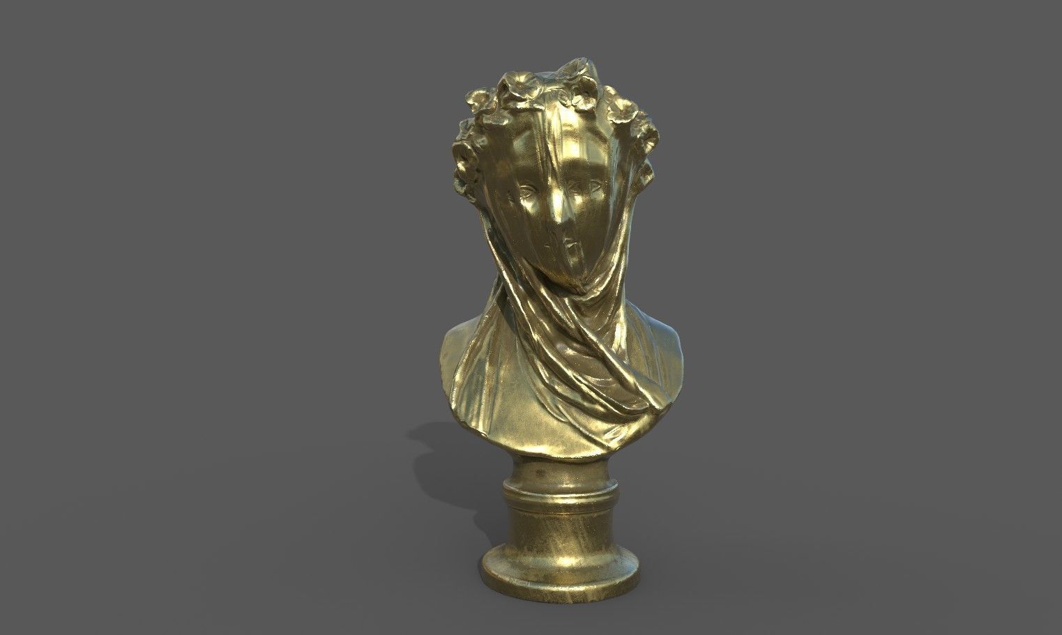 the Veiled Lady bust Low-poly 3D model_22