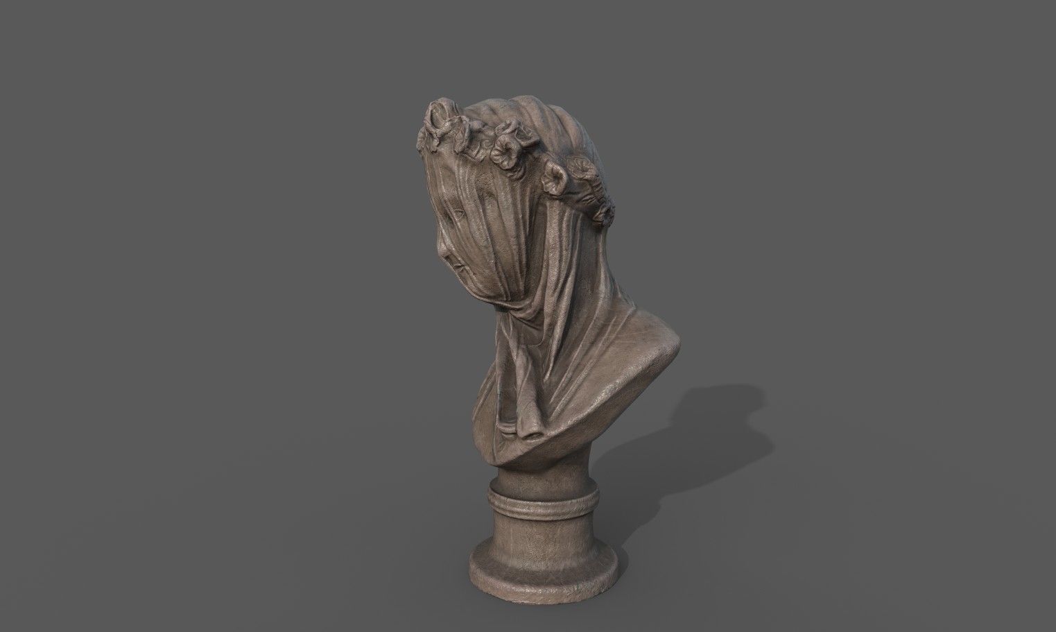 the Veiled Lady bust Low-poly 3D model_4