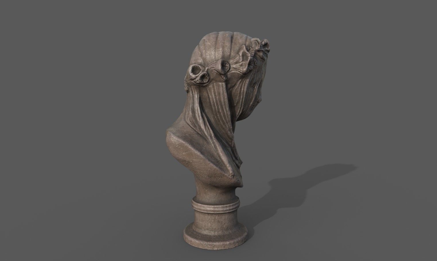 the Veiled Lady bust Low-poly 3D model_7