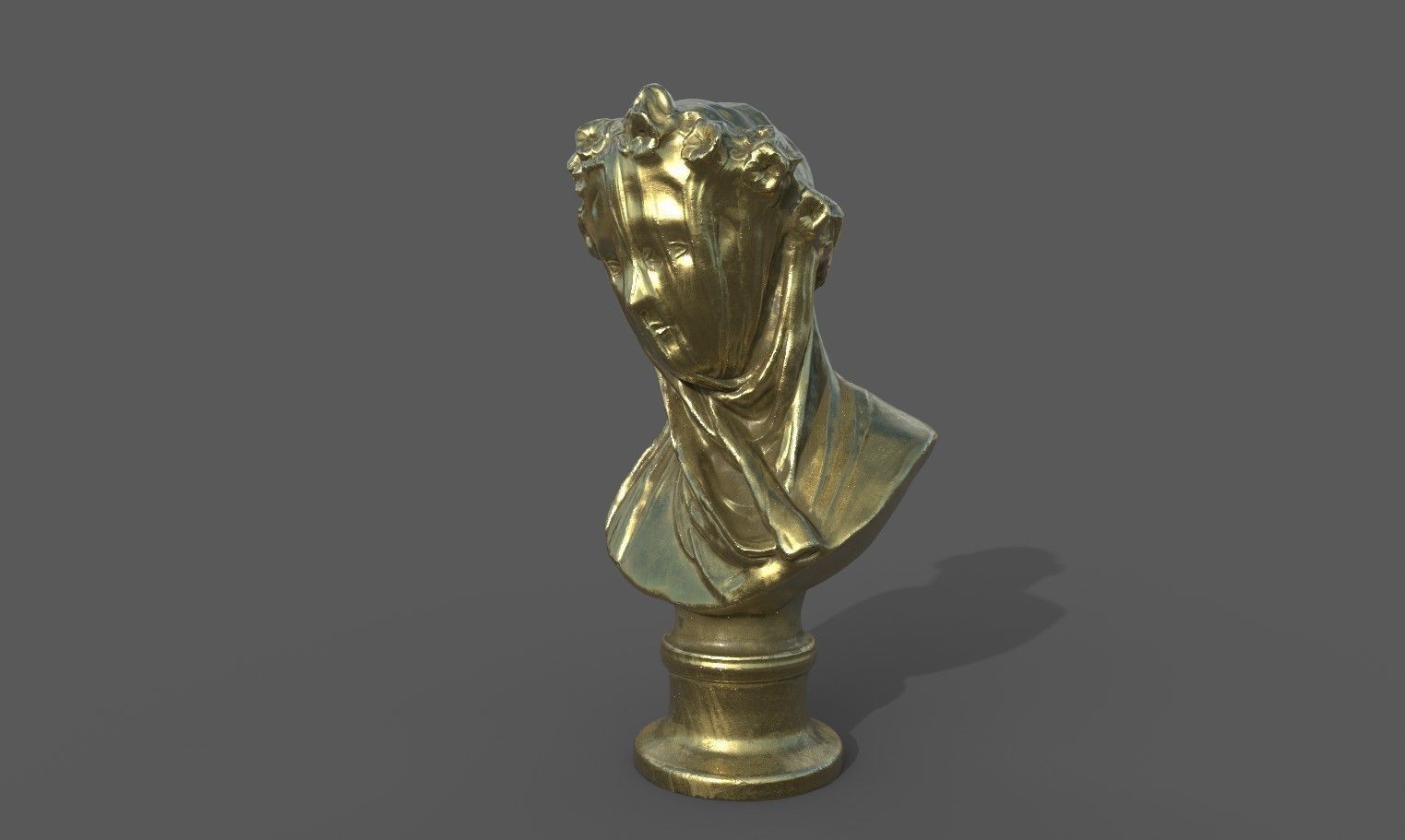 the Veiled Lady bust Low-poly 3D model_23