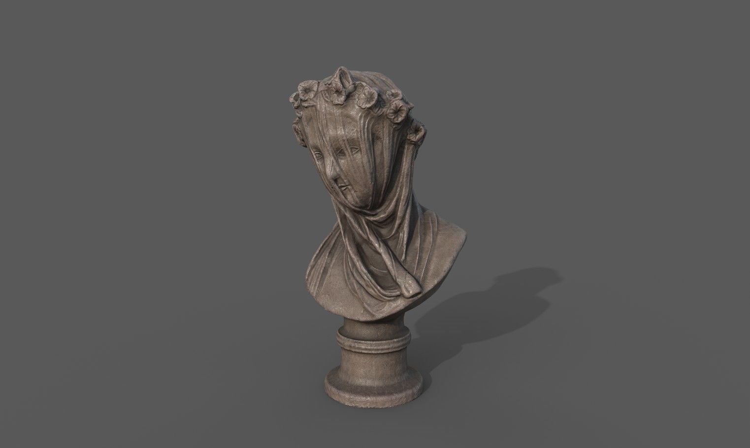 the Veiled Lady bust Low-poly 3D model_3