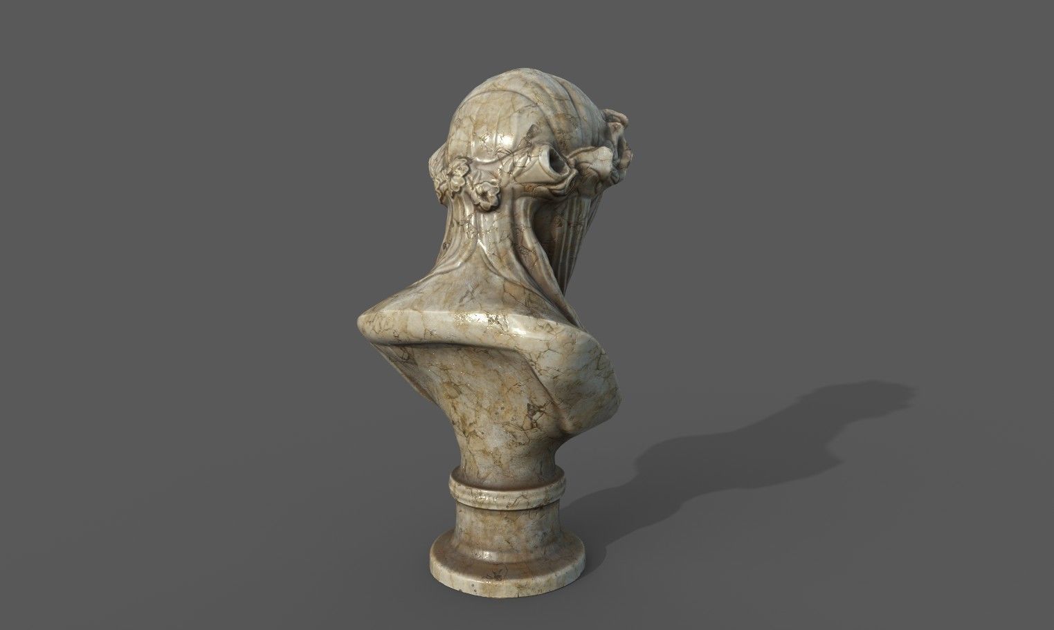 the Veiled Lady bust Low-poly 3D model_13