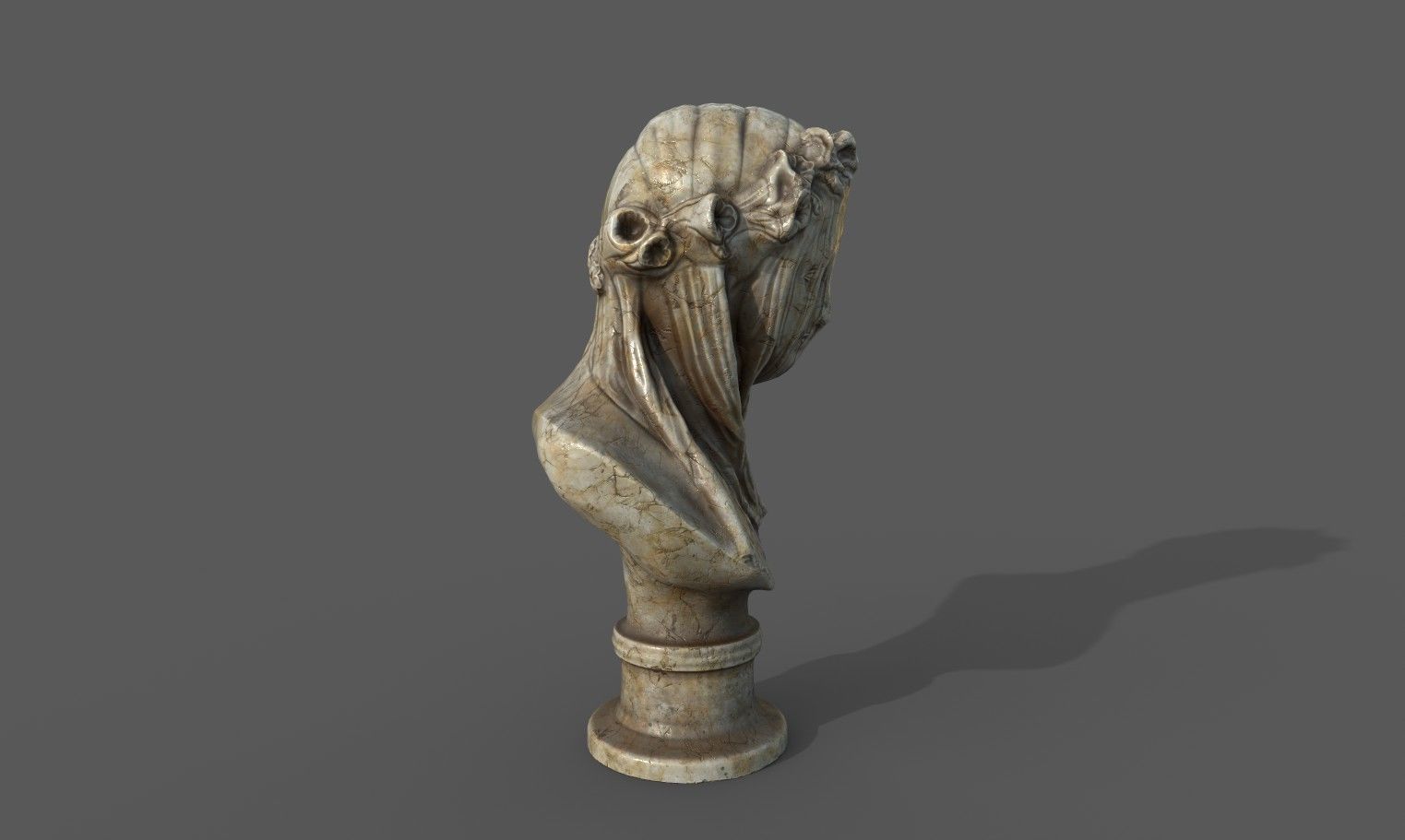 the Veiled Lady bust Low-poly 3D model_14