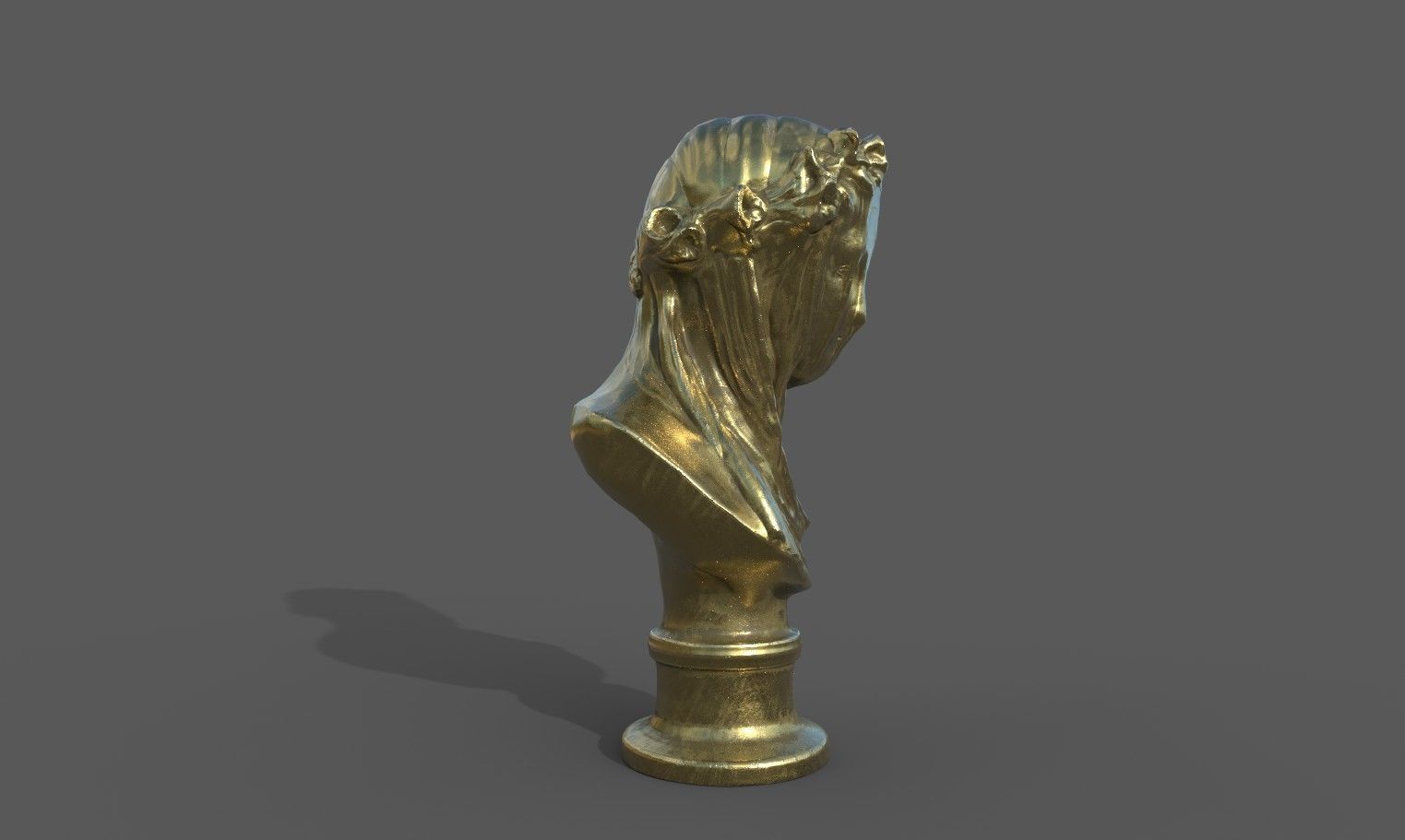 the Veiled Lady bust Low-poly 3D model_27