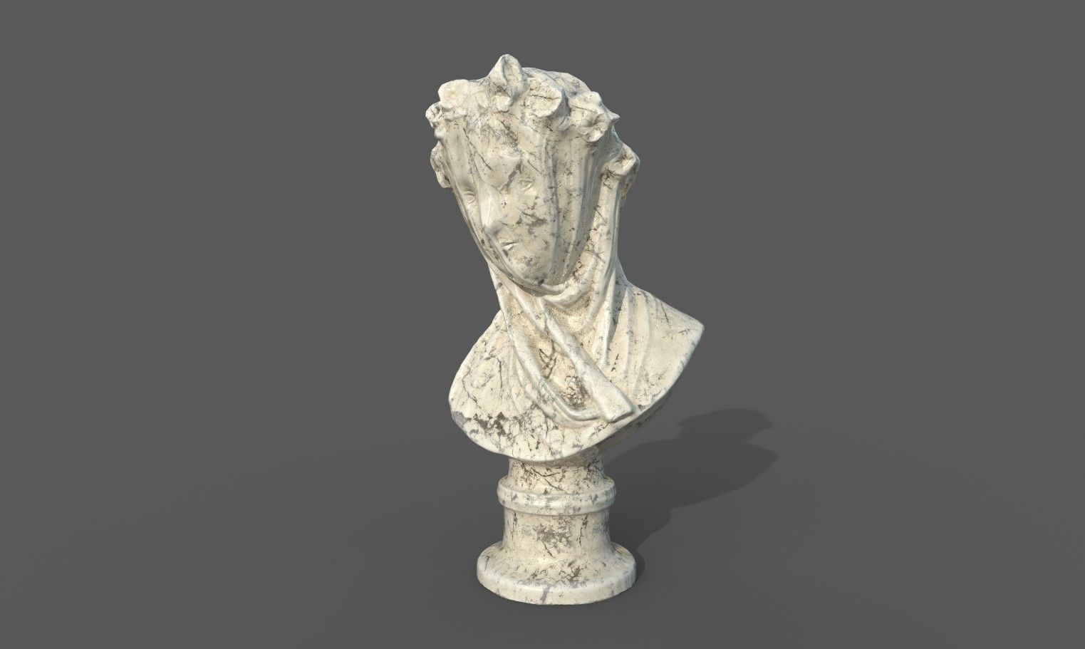 the Veiled Lady bust Low-poly 3D model_16