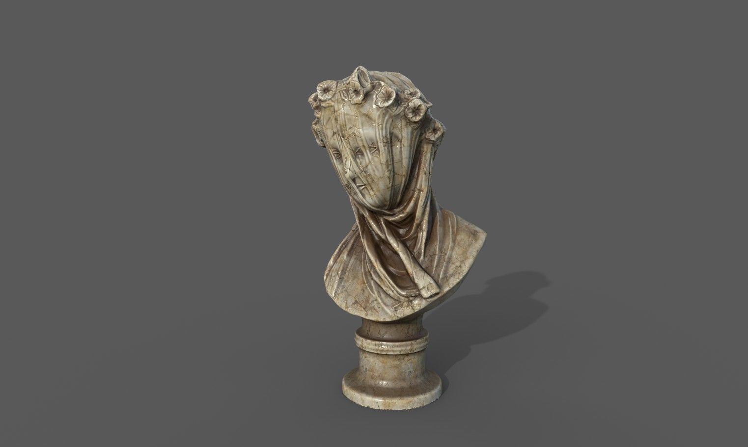 the Veiled Lady bust Low-poly 3D model_10