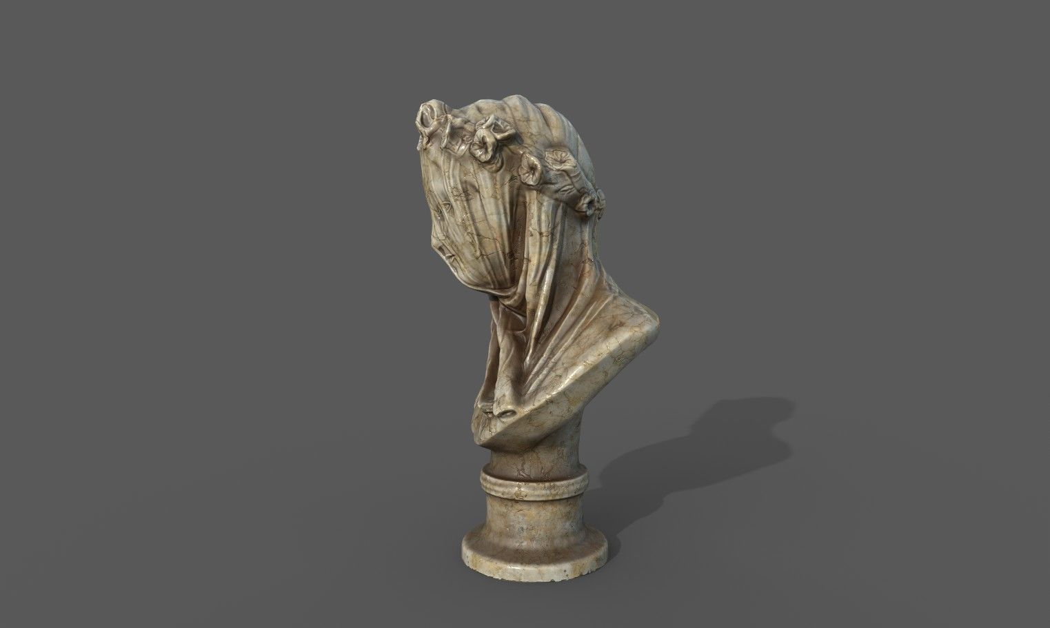 the Veiled Lady bust Low-poly 3D model_11