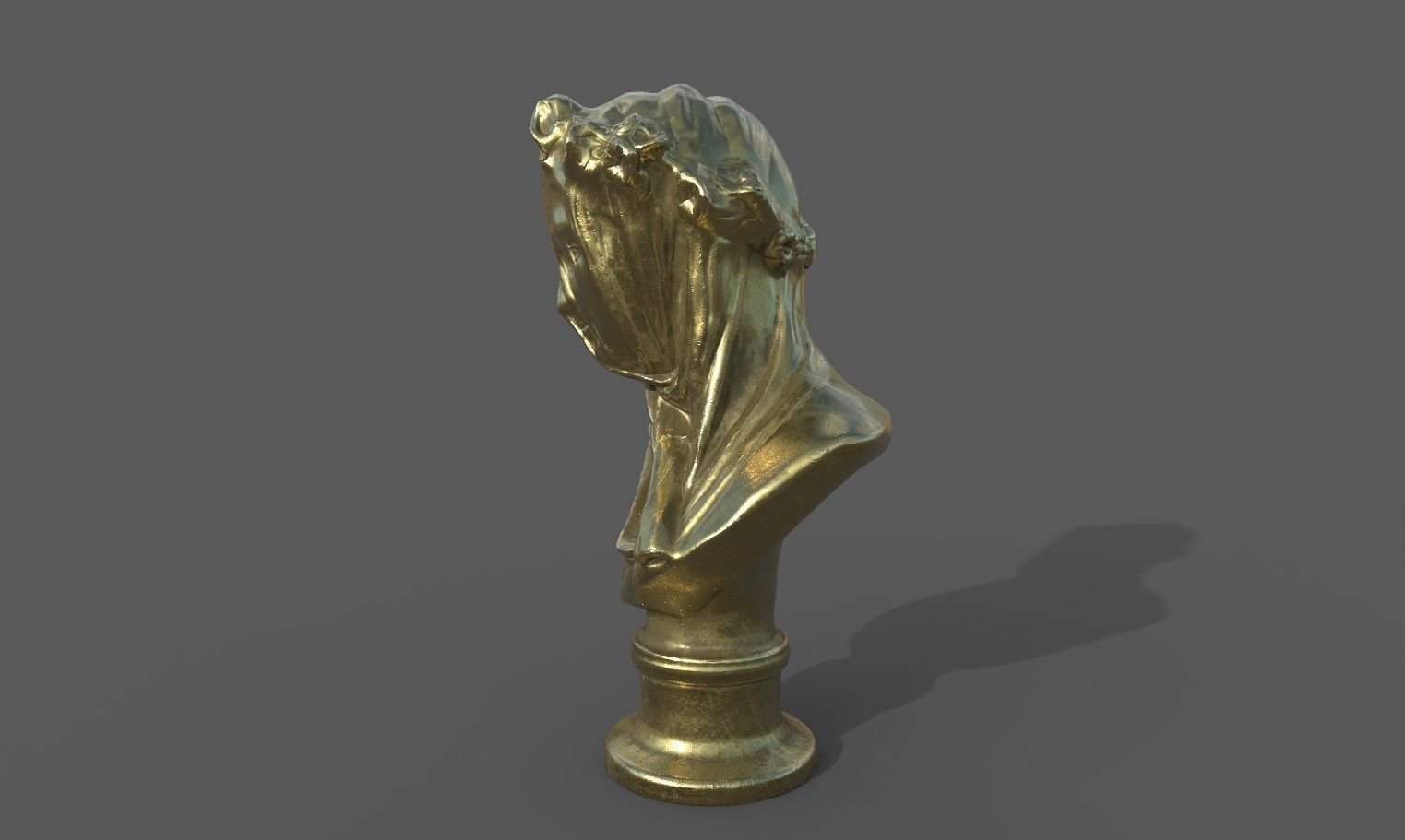 the Veiled Lady bust Low-poly 3D model_24