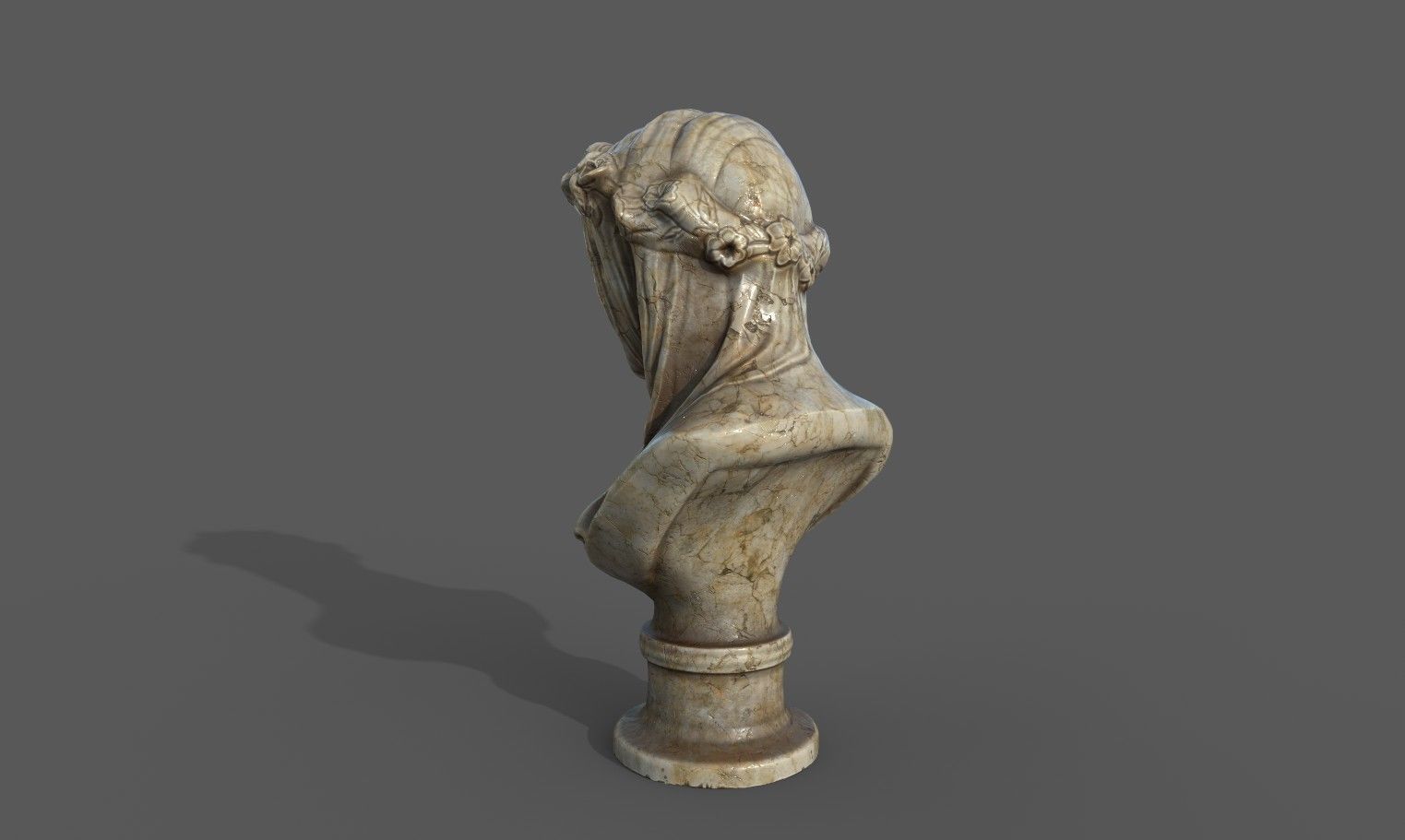 the Veiled Lady bust Low-poly 3D model_12