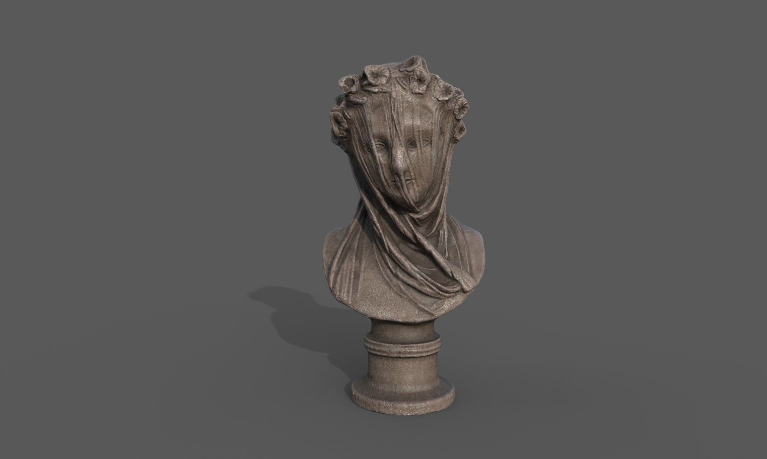 the Veiled Lady bust Low-poly 3D model_2