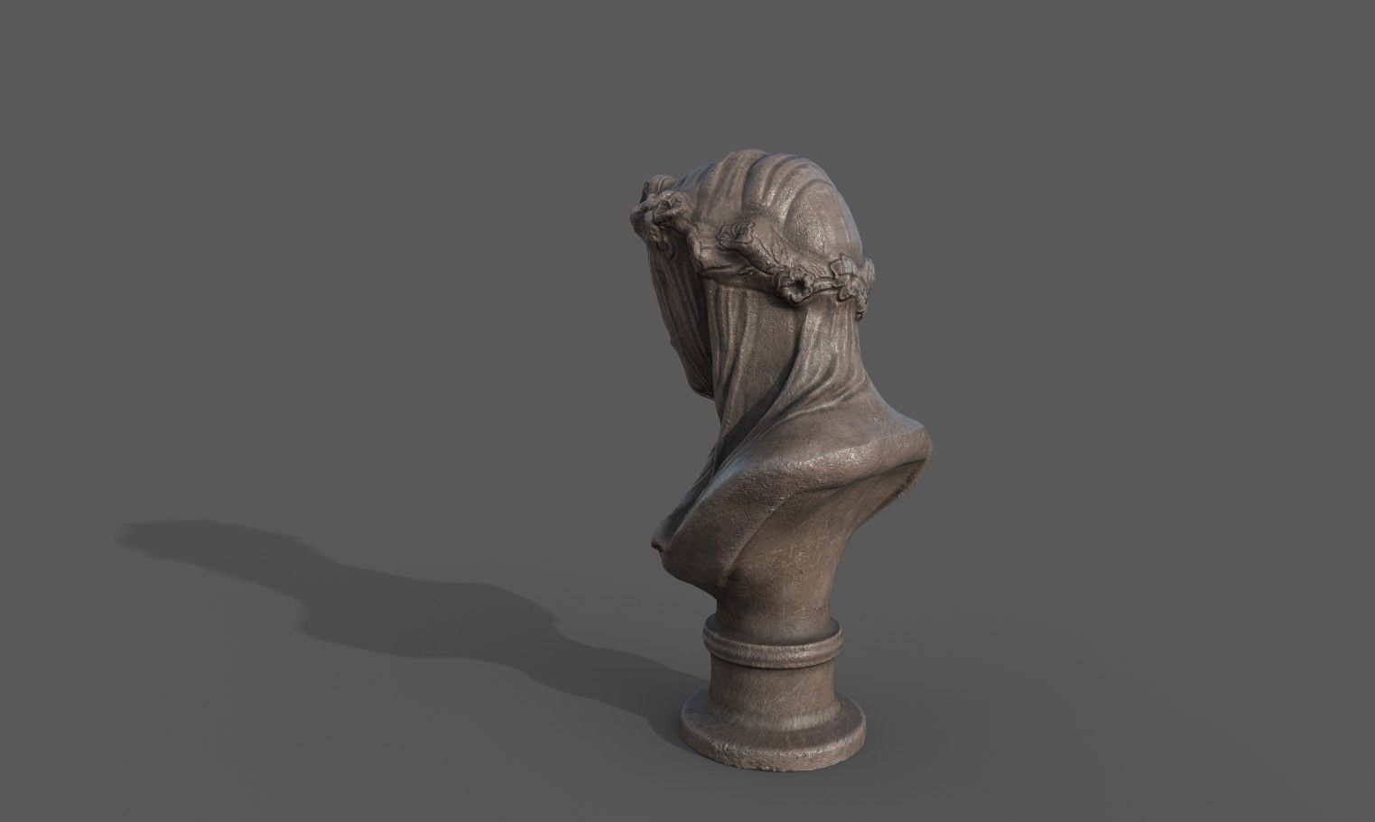 the Veiled Lady bust Low-poly 3D model_5