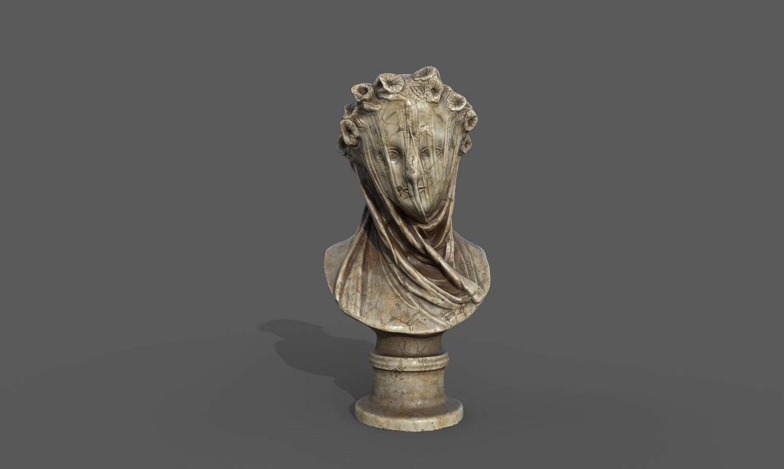 the Veiled Lady bust Low-poly 3D model_9