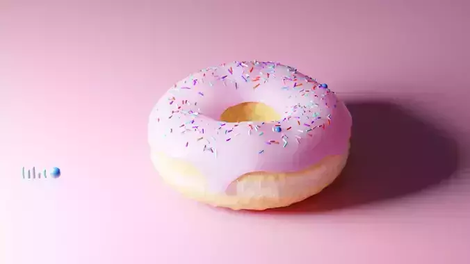 Donut with icing PBR low-poly game ready Low-poly 3D model