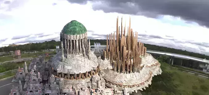 Asgardian tower collection Kit bash 3D model