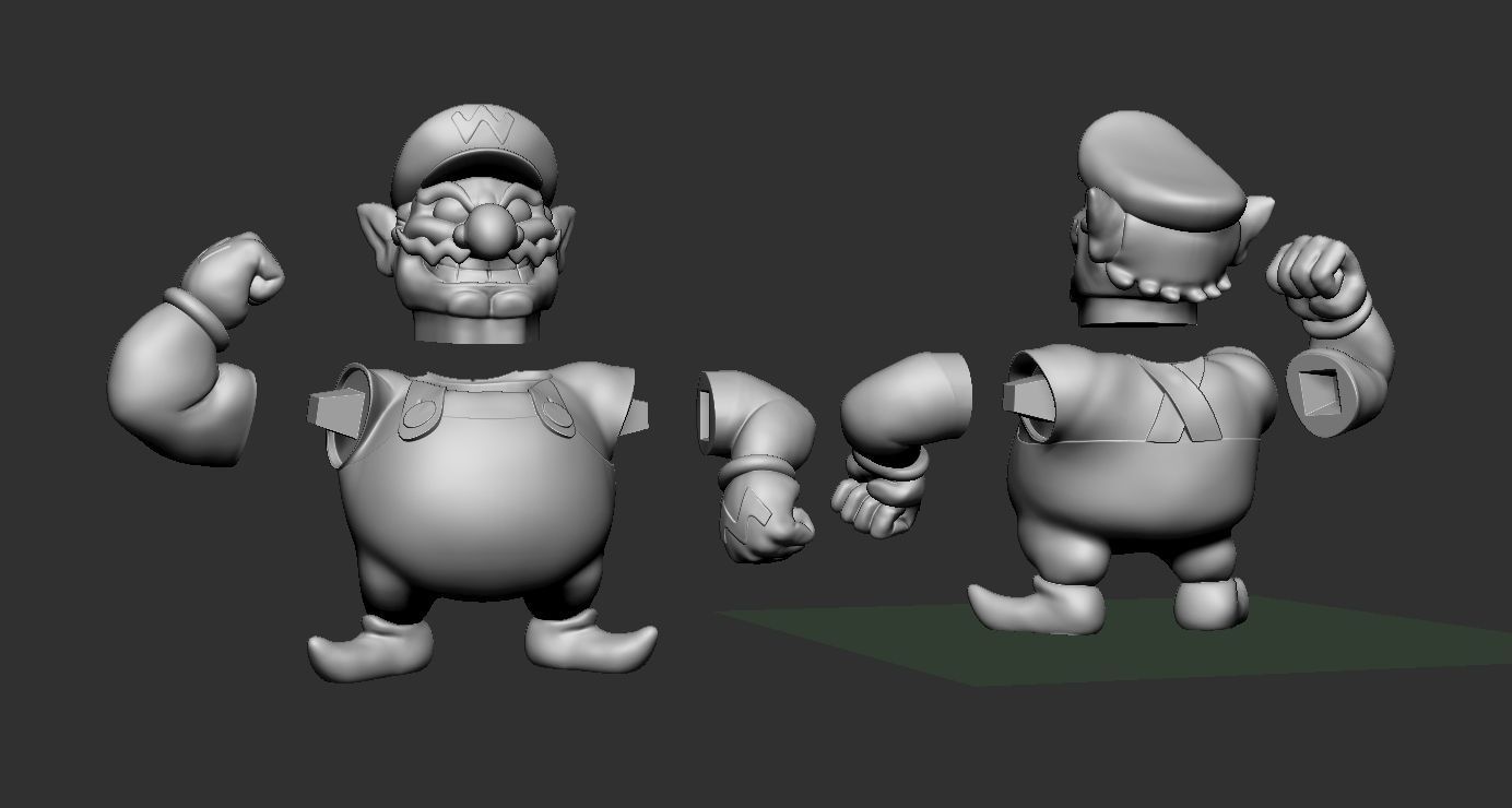 Wario super mario bros  3D print model_11