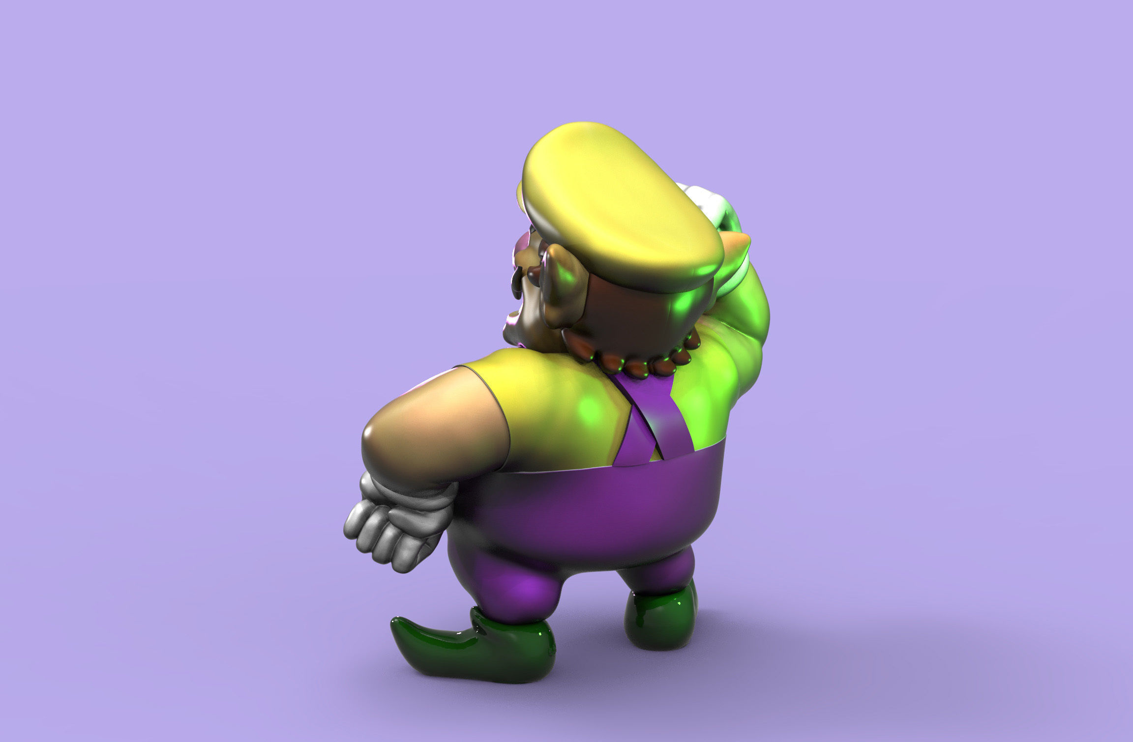Wario super mario bros  3D print model_4