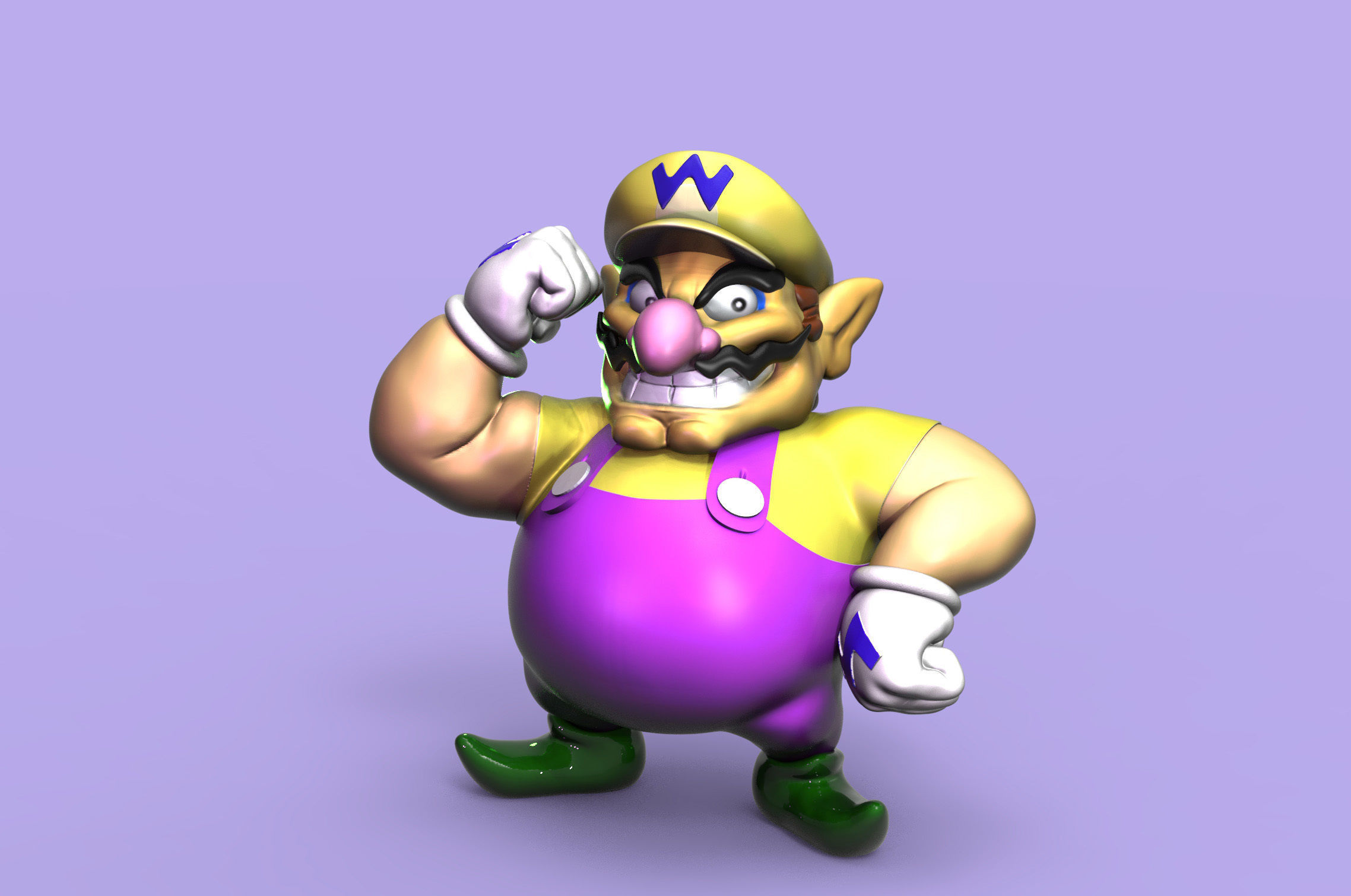 Wario super mario bros  3D print model_2