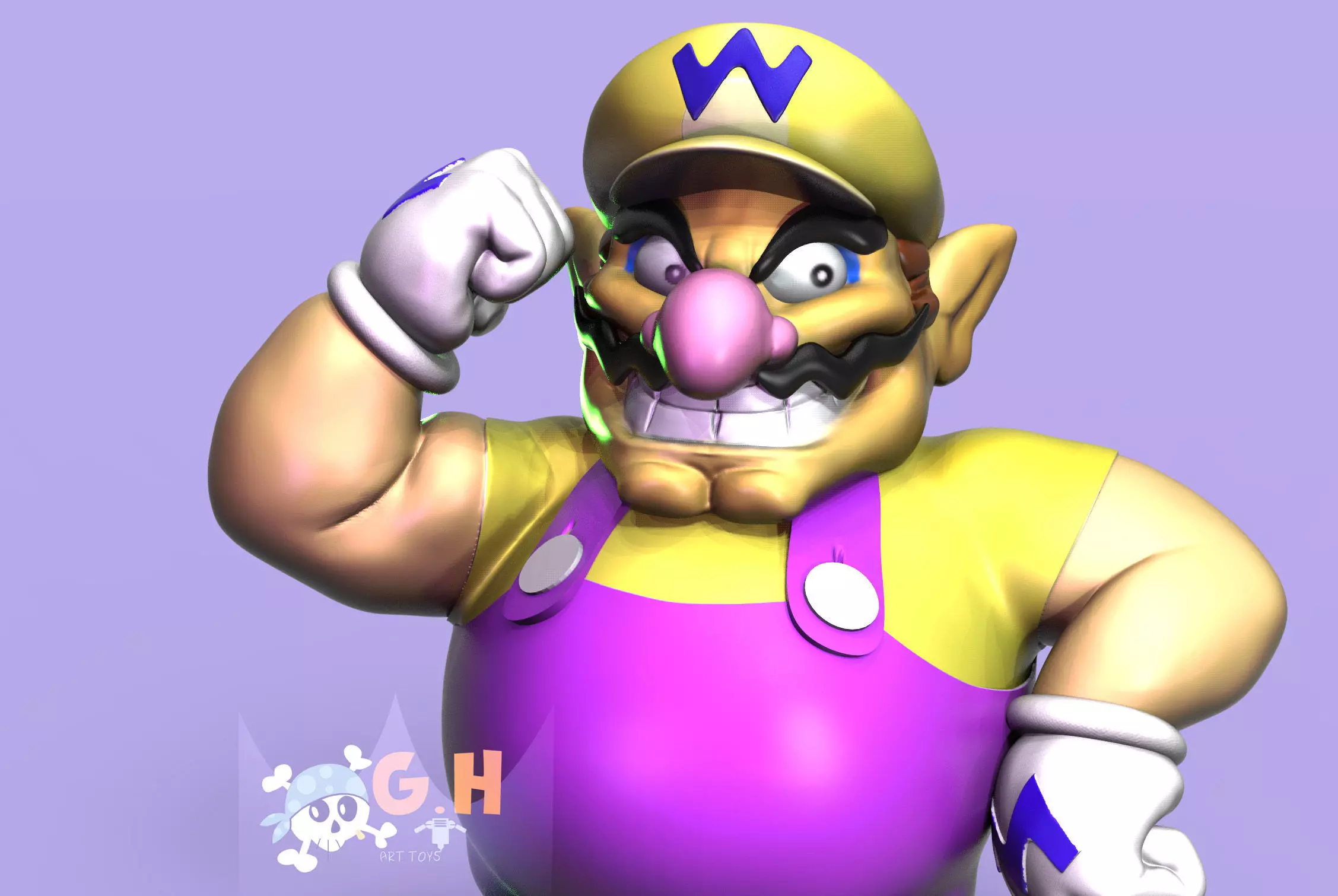 Wario super mario bros  3D print model_0