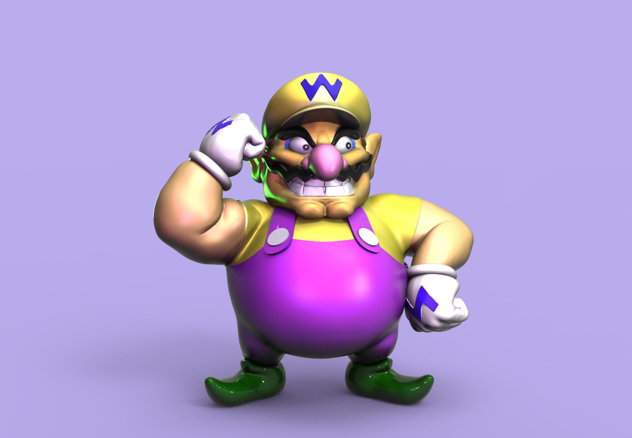 Wario super mario bros  3D print model_1
