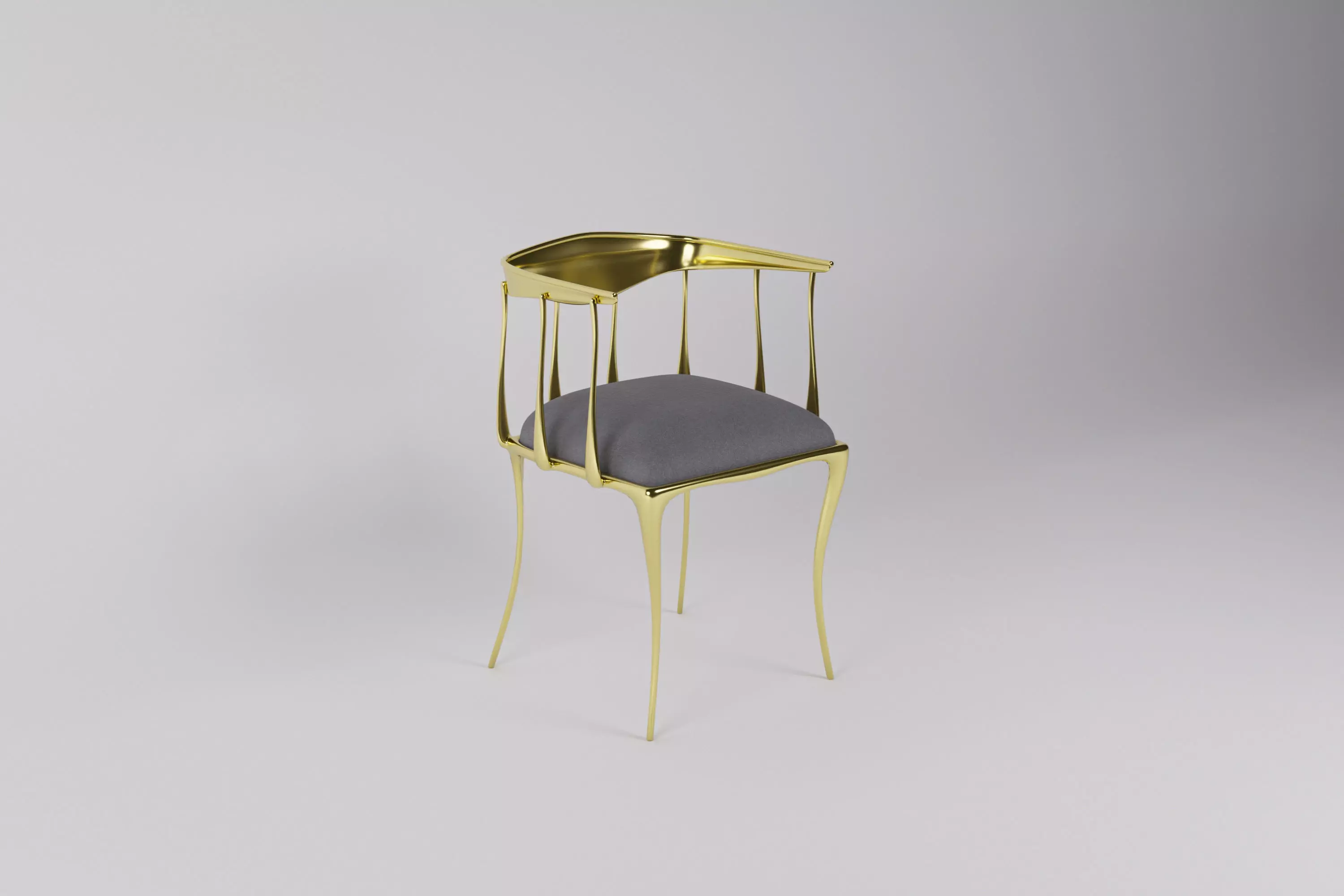 Chair gold with seat 3D model