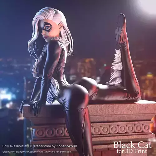 Black Cat Fan Art for 3D Print 3D print model