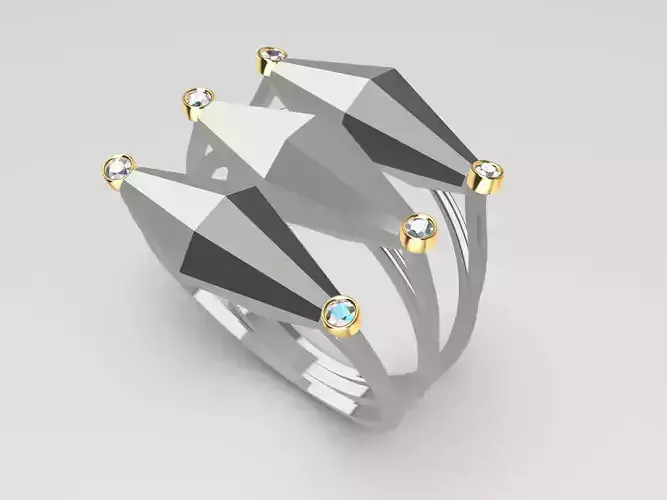 Contemporary Geometric ring art deco inspired  3D print model