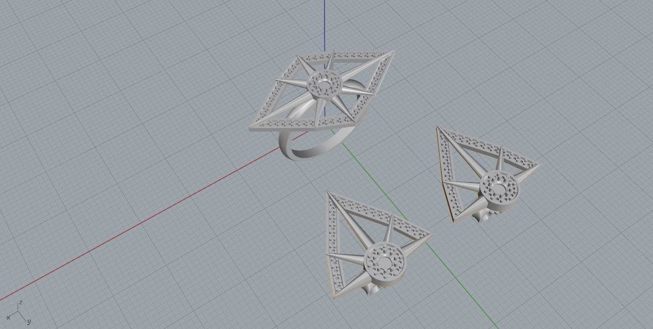 Ring and Earrings 3D print model_10