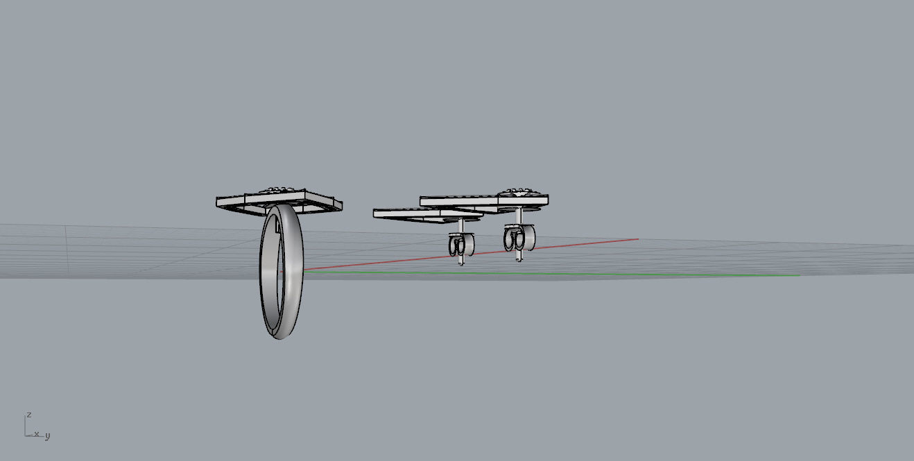 Ring and Earrings 3D print model_7