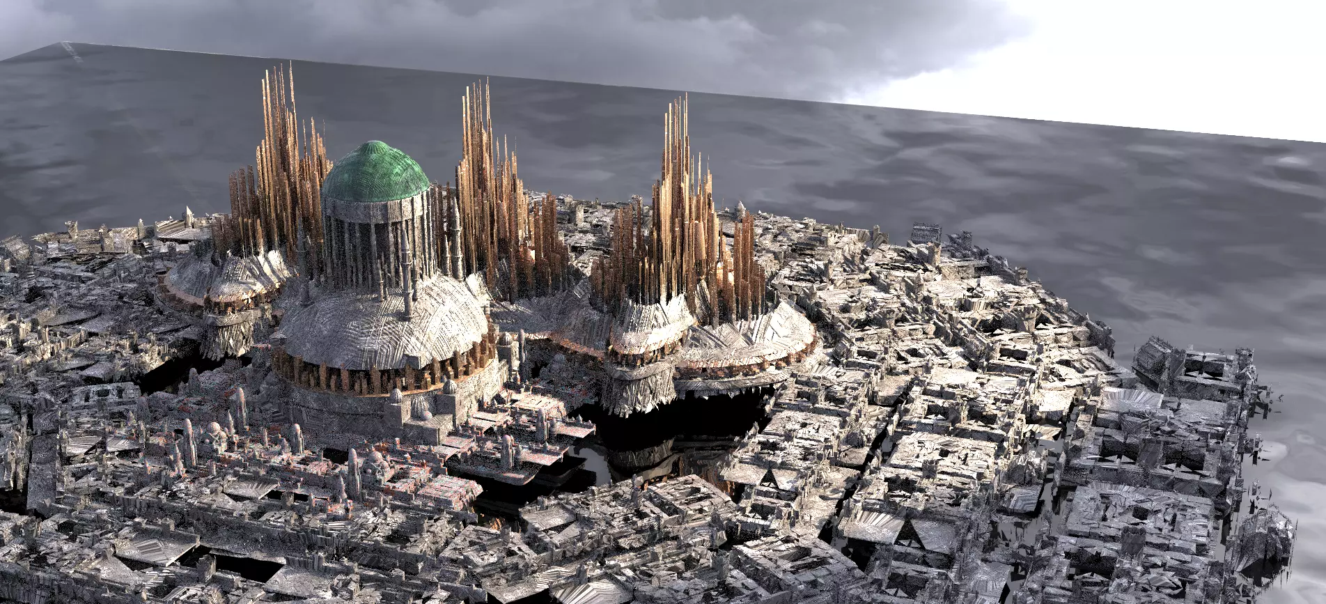 Asgardian Streets and towers 3D model