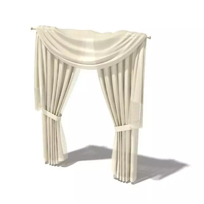 Draperies With Swag Valance 3D model_0