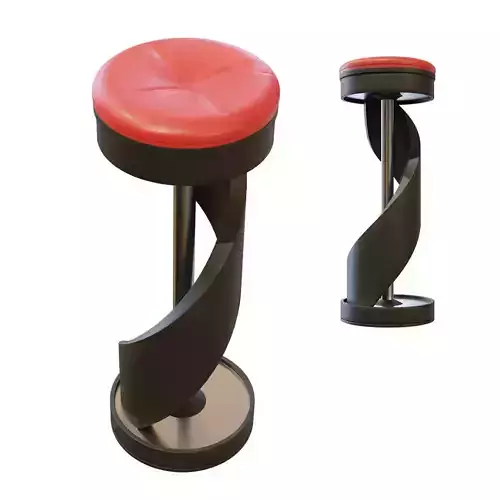 Vintage Bar Stool Chair Futuristic Style with PBR options