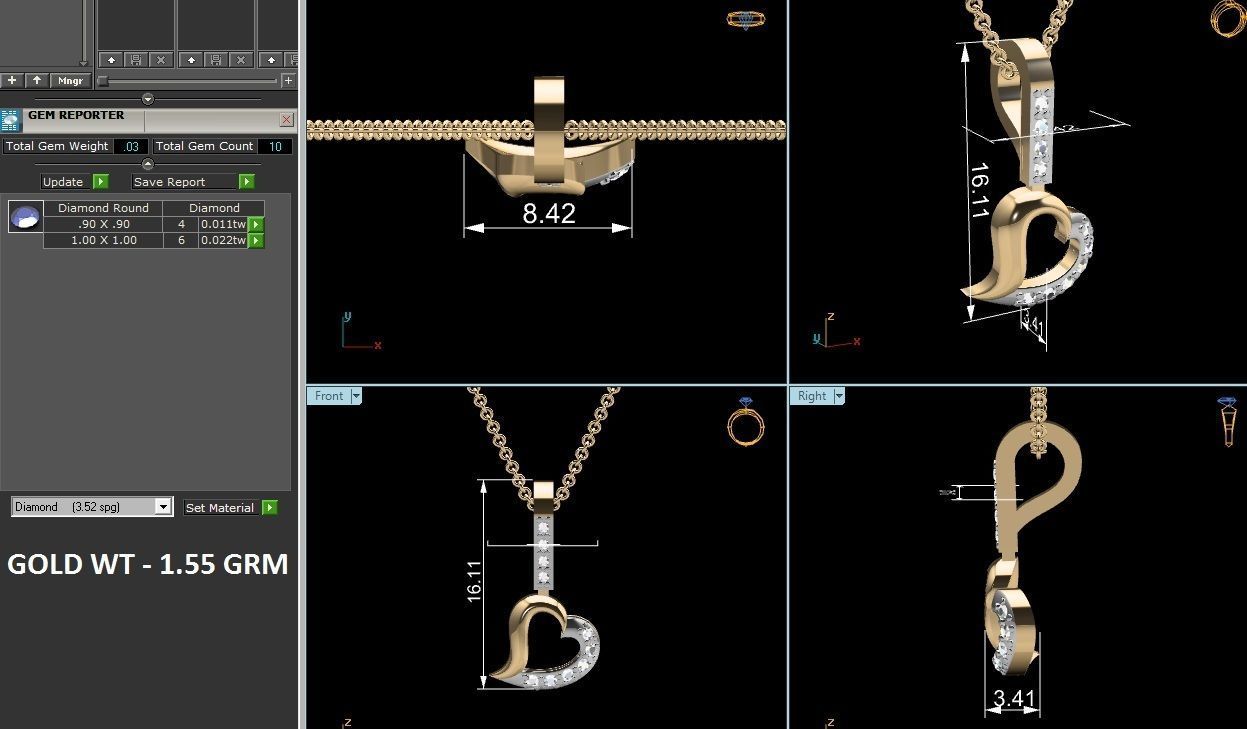 Women pendant 3dm render detail 3D print model_4