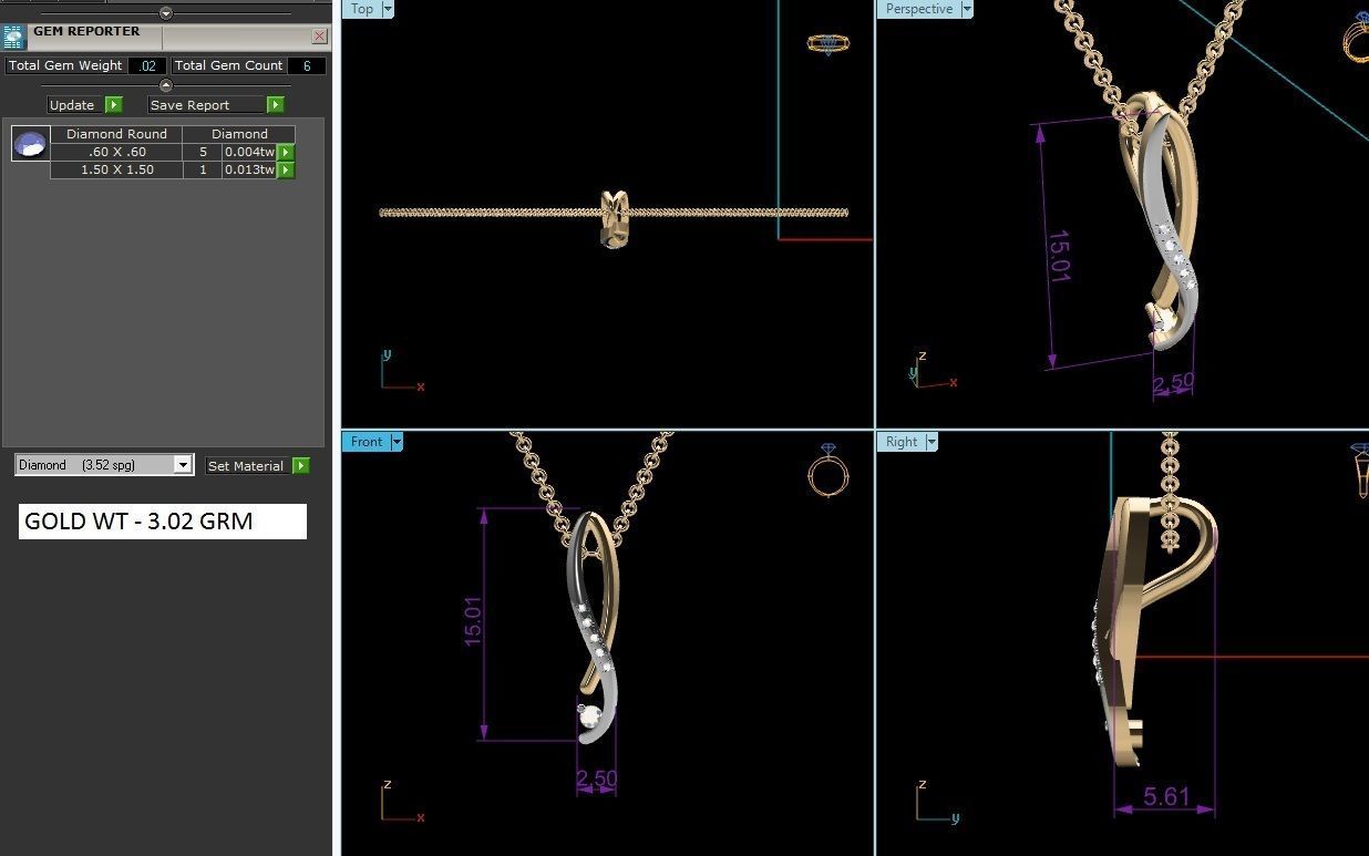 Women pendant 3dm render detail 3D print model_1