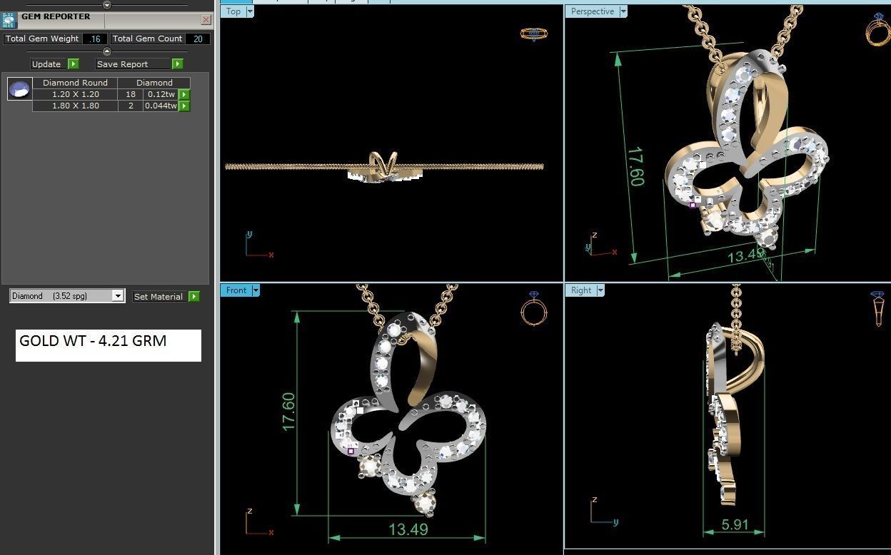 Women pendant 3dm render detail 3D print model_4