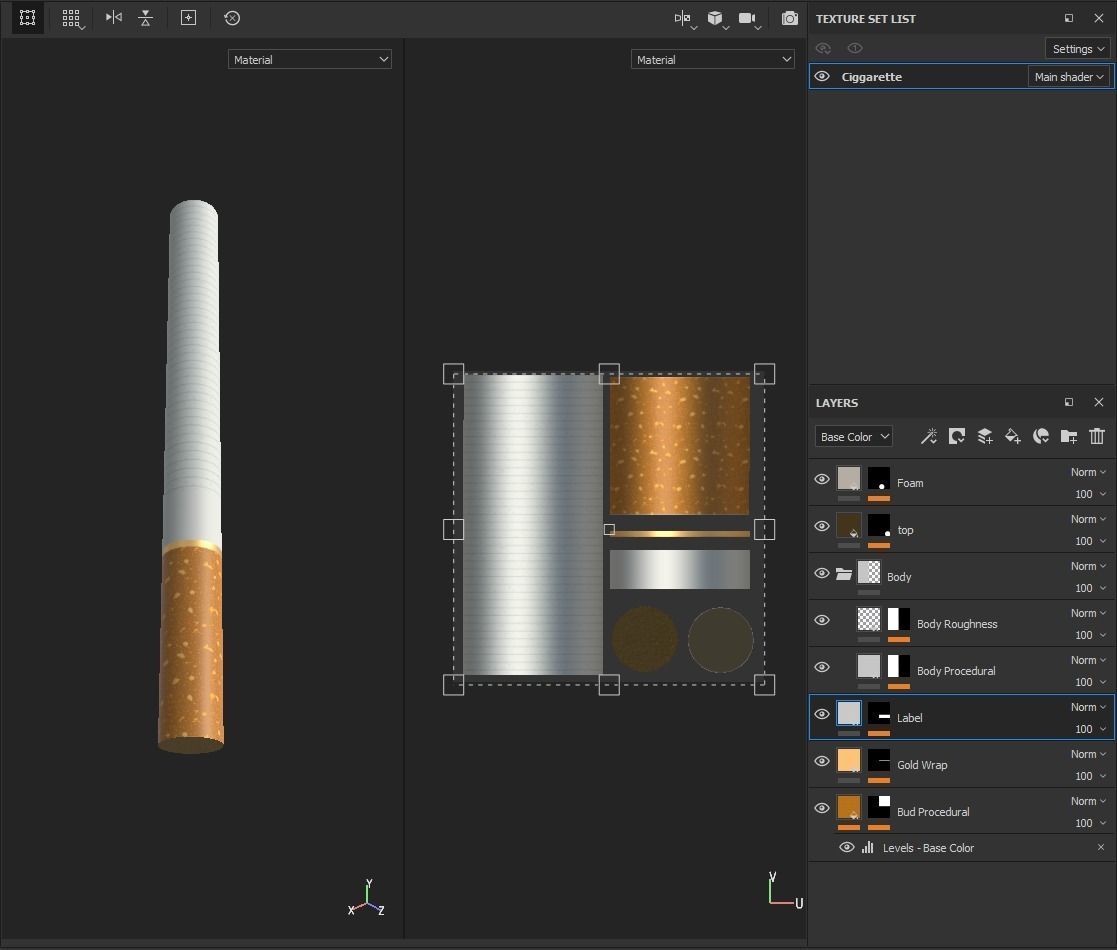 Cigarette realistic model two cigarettes Low-poly 3D model_3