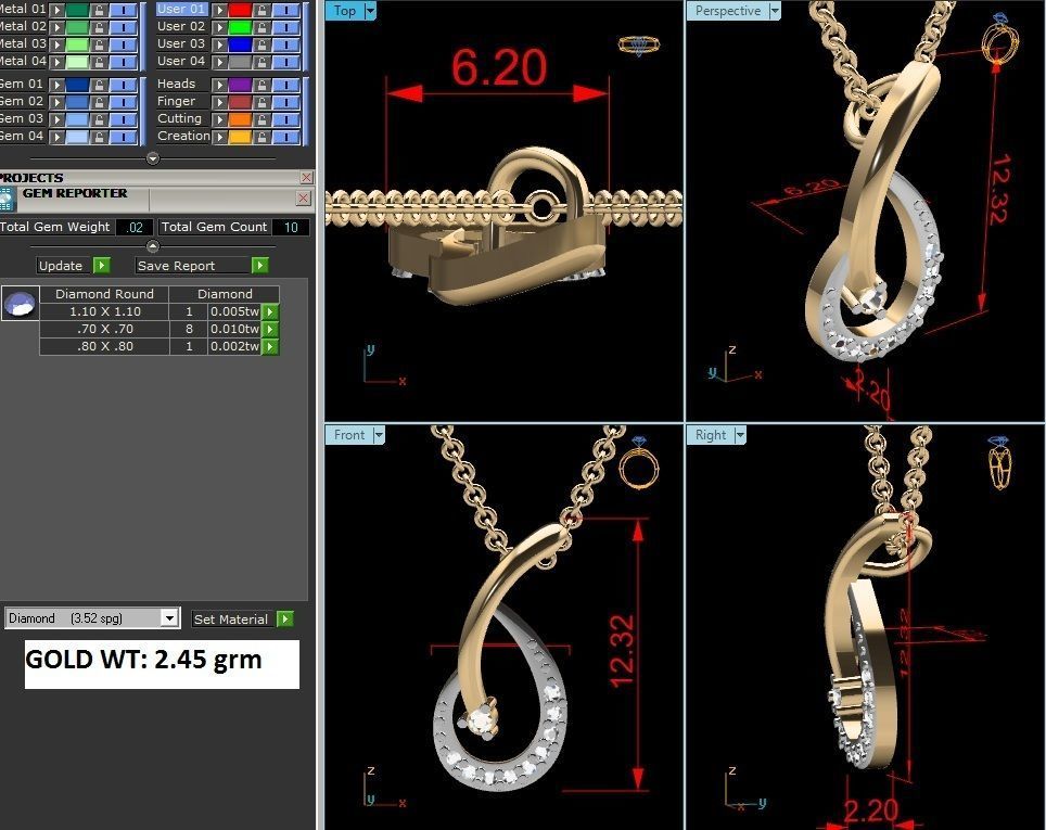 Women pendant 3dm render detail 3D print model_4