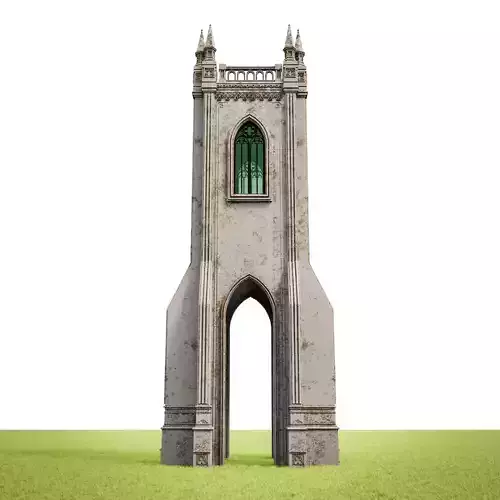 GOTHIC CASTLE BUILDING 18 Low-poly 3D model