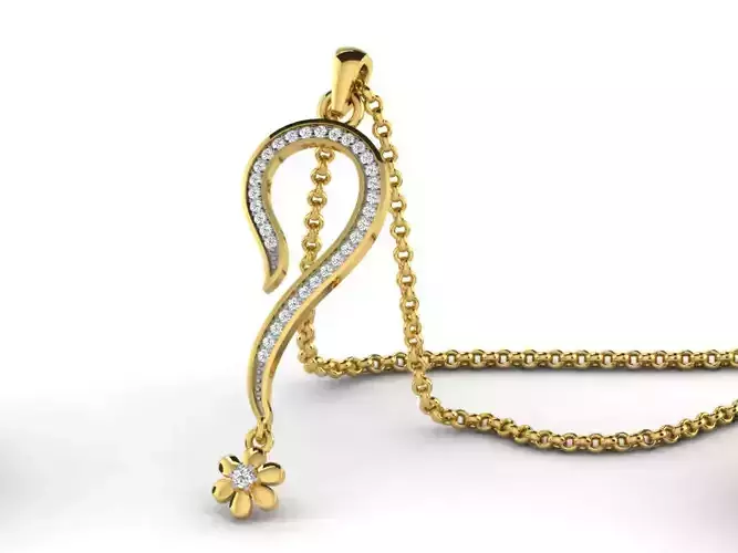 Women pendant 3dm render detail