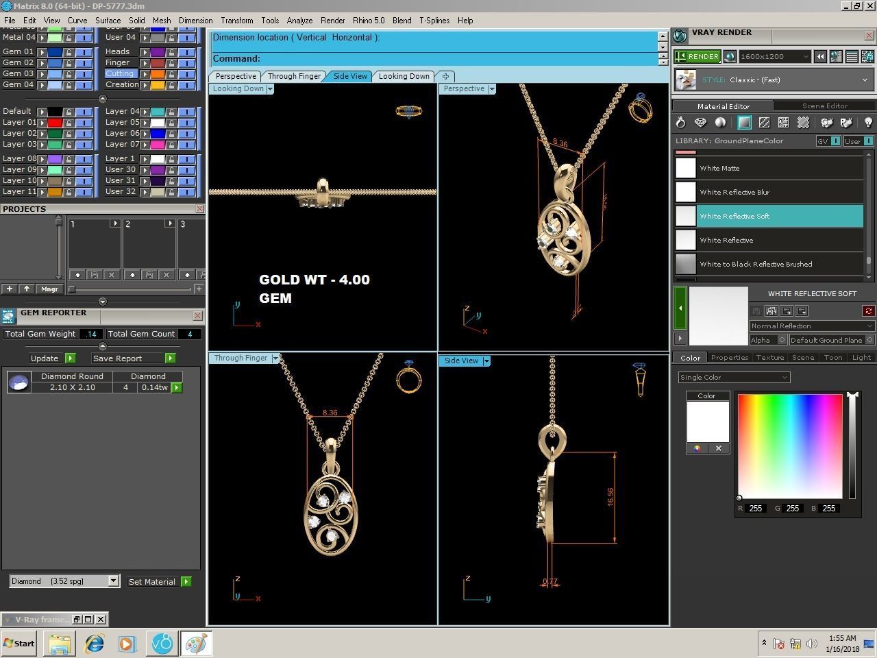 Women pendant 3dm render detail 3D print model_1