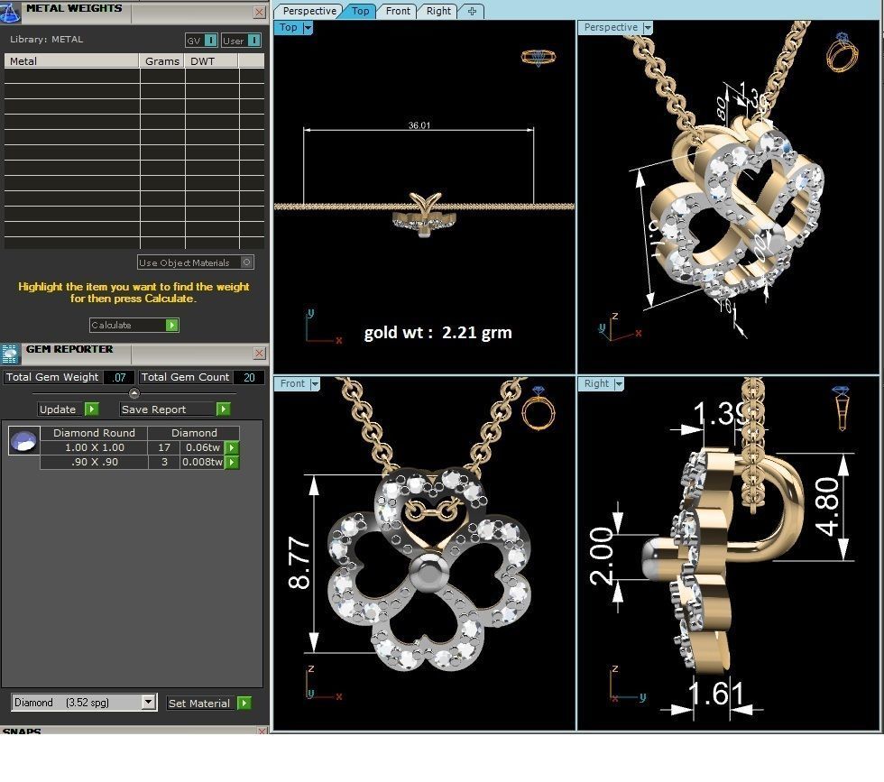 Women pendant 3dm render detail 3D print model_4
