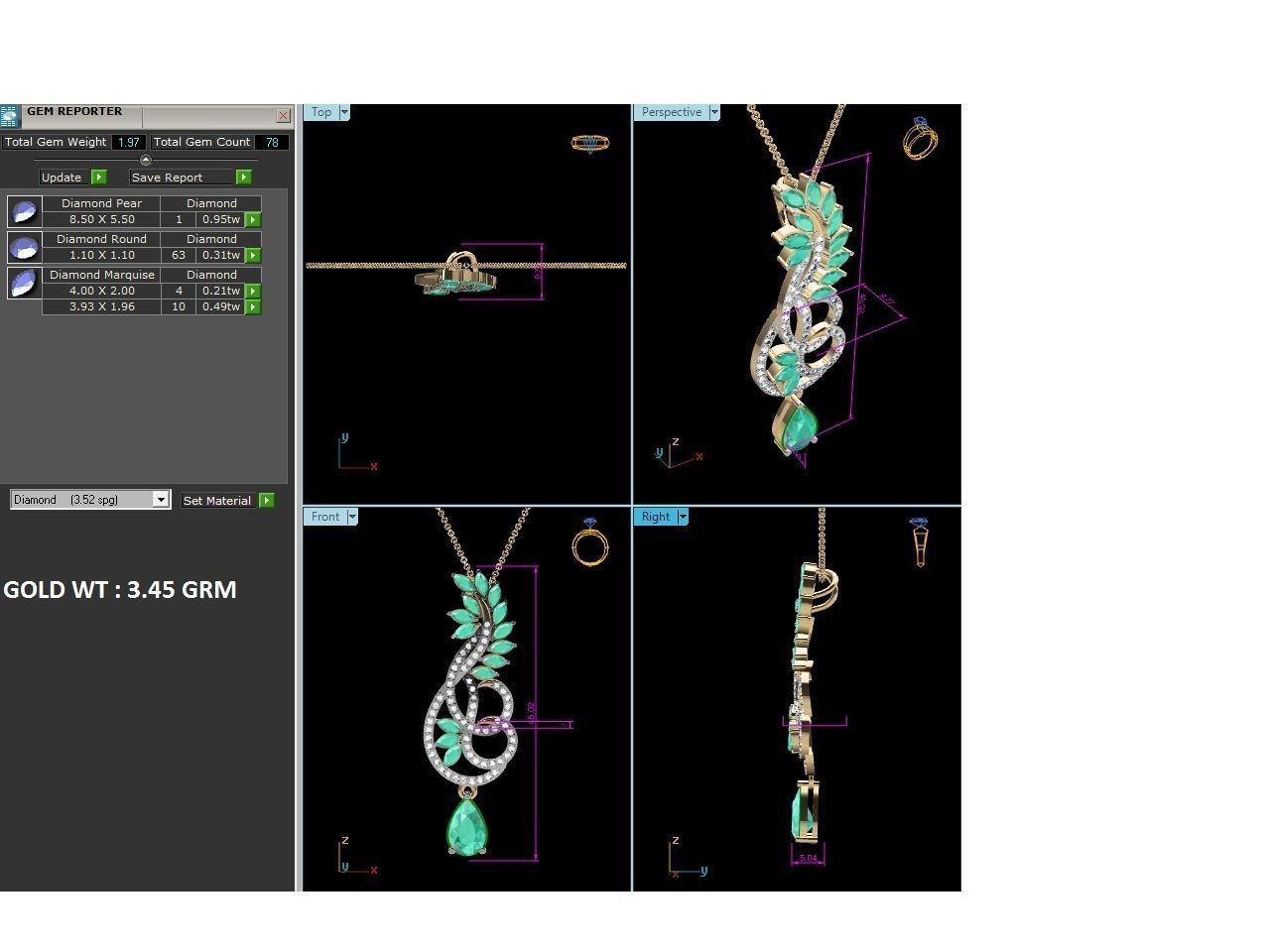 Women pendant 3dm render detail 3D print model_4