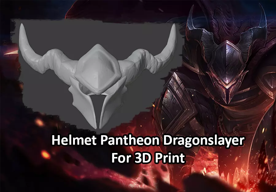 Helmet Pantheon Dragonslayer - League Of Legends 3D print model_0