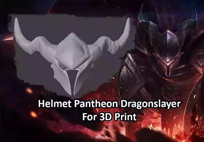 Helmet Pantheon Dragonslayer - League Of Legends 3D print model