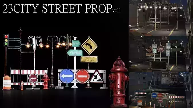 23 Street props - vol 01 3D model